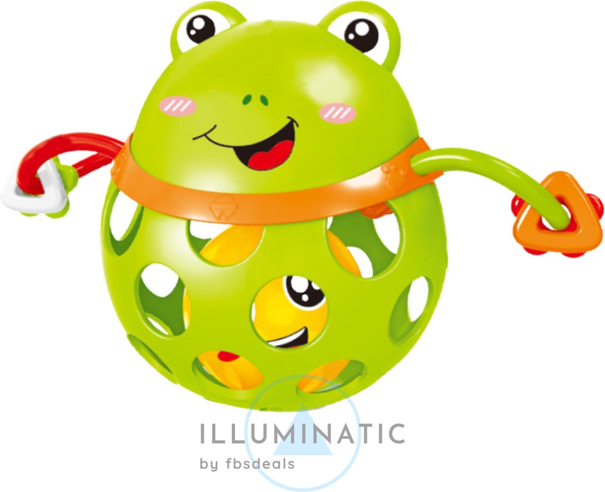 Baby Rammelaar - Oball - Baby Bal - Bal Rammelaar - Dieren Rammelaar - Speelgoed Rammelaar - Ontwikkeling en Educatief Speelgoed - Speelgoed 3 jaar - Dieren Speelgoed Kinderen | Illuminatic® | Groen